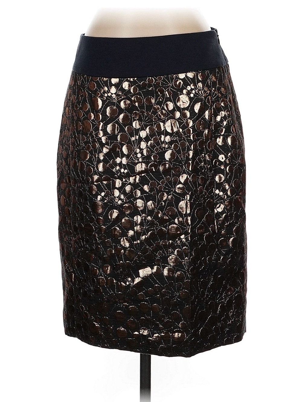 NWT The Limited Metallic Black & Bronze metallic Pencil Skirt size 4